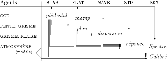 \begin{figure}\begin{center}
\begin{picture}(300,120)
\put(-10,110){Agents}
\p...
...(1,-1){10}} \put(70,5){\vector(1,0){205}}
\end{picture}
\end{center}\end{figure}