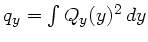 $ q_y = \int Q_y(y)^2 dy$